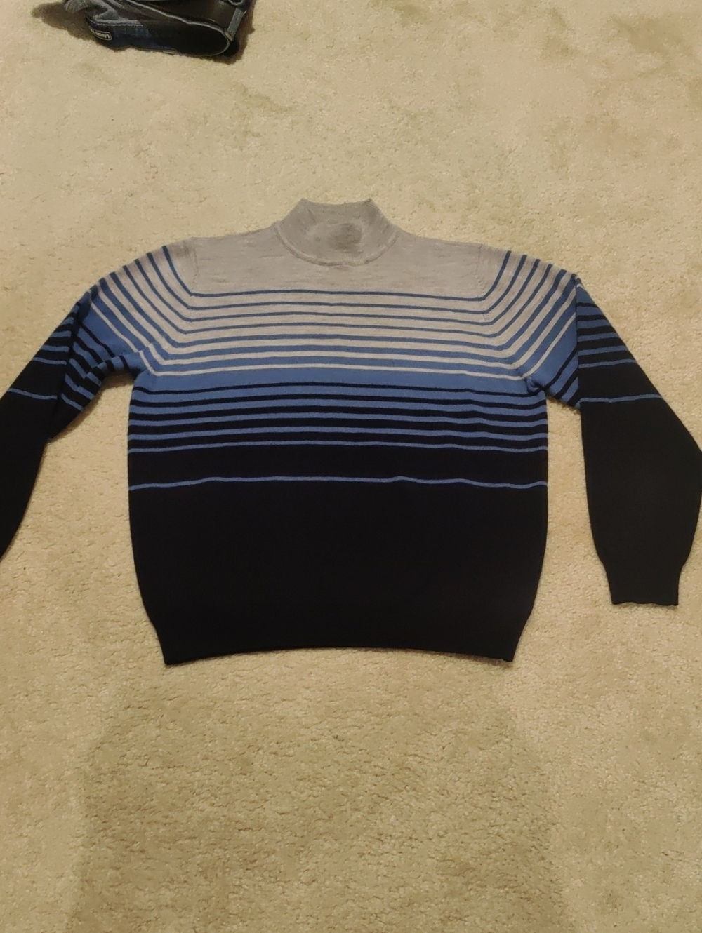 Charter Club Classics women's merino wool striped mock neck sweater Y2K Cottagec